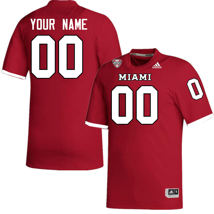 Custom Miami University Redhawks Name And Number College Football Jerseys Stitched-Red